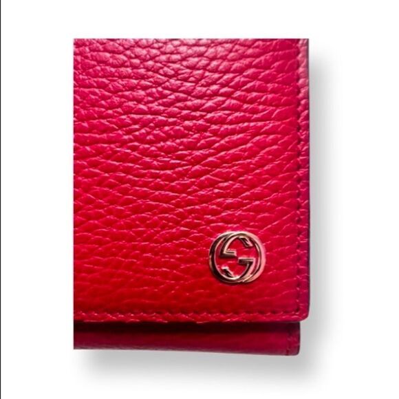 NEW Gucci Red Interlocking GG Pebbled Leather Long Continental Wallet - Picture 3 of 15